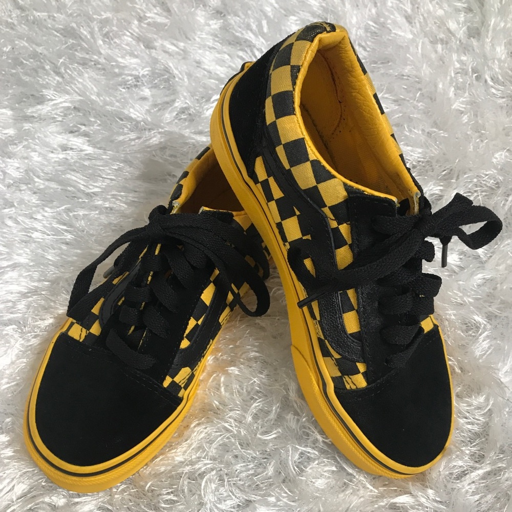 Yellow and Black Vans Youth